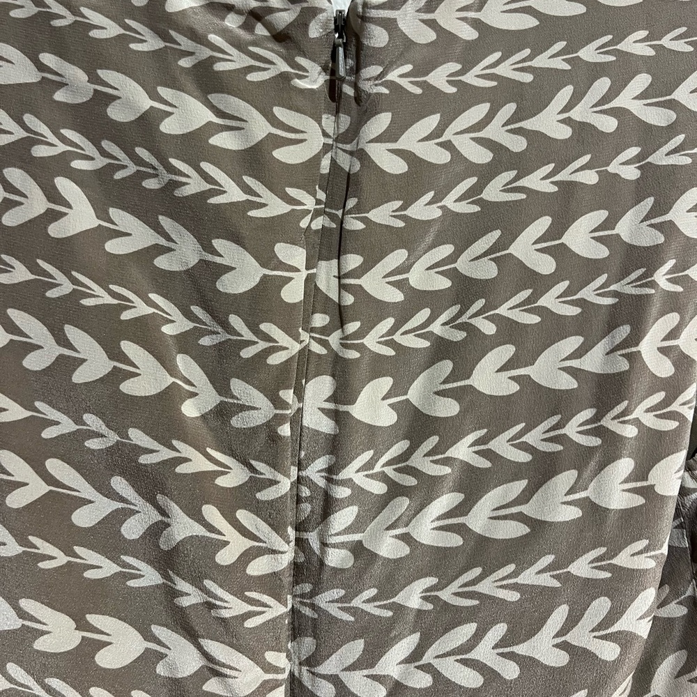 Anthropologie Tan and Purple Midi Dress 100% silk - Picture 6 of 8